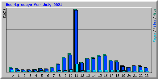 Hourly usage for July 2021