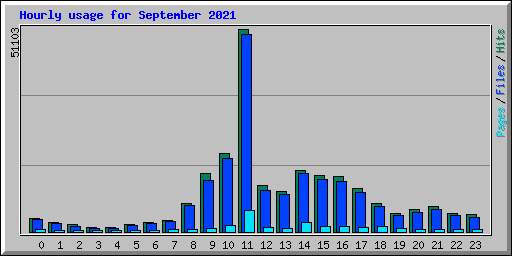 Hourly usage for September 2021