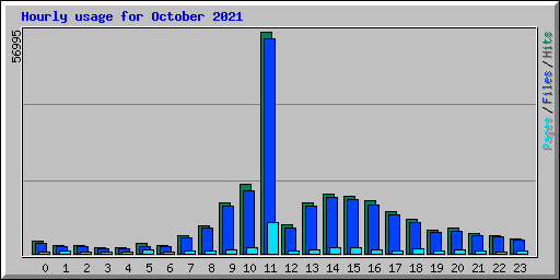 Hourly usage for October 2021