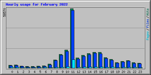 Hourly usage for February 2022