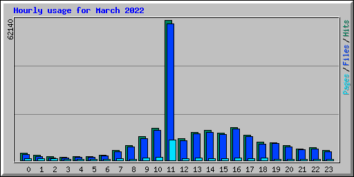 Hourly usage for March 2022